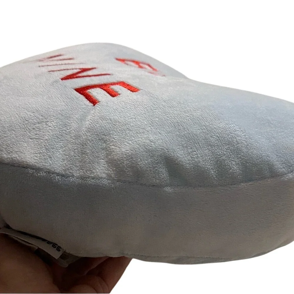 Be Mine Candy Heart Pillow Plush Blue Valentine's Day‎ Decor Embroidered